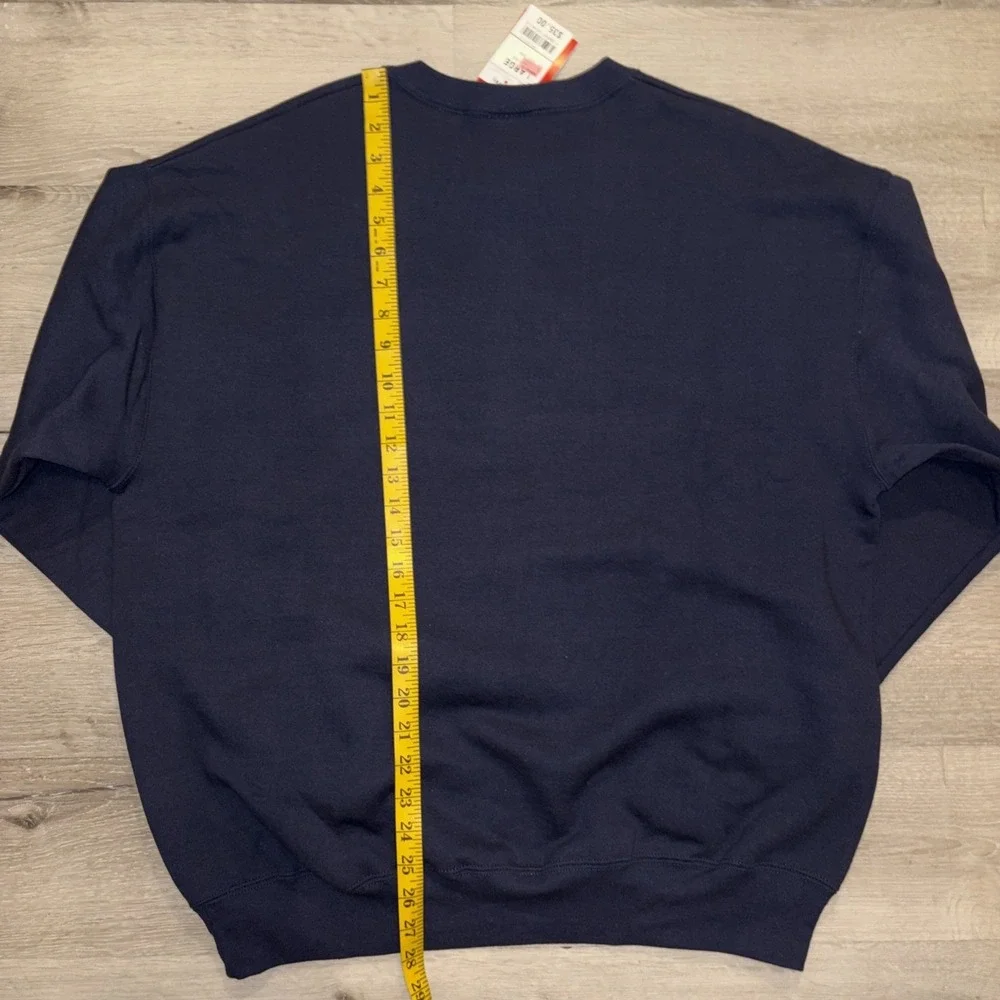 Vtg NFL New England Patriots Pullover Crewneck Sweatshirt Men's Large Navy Blue